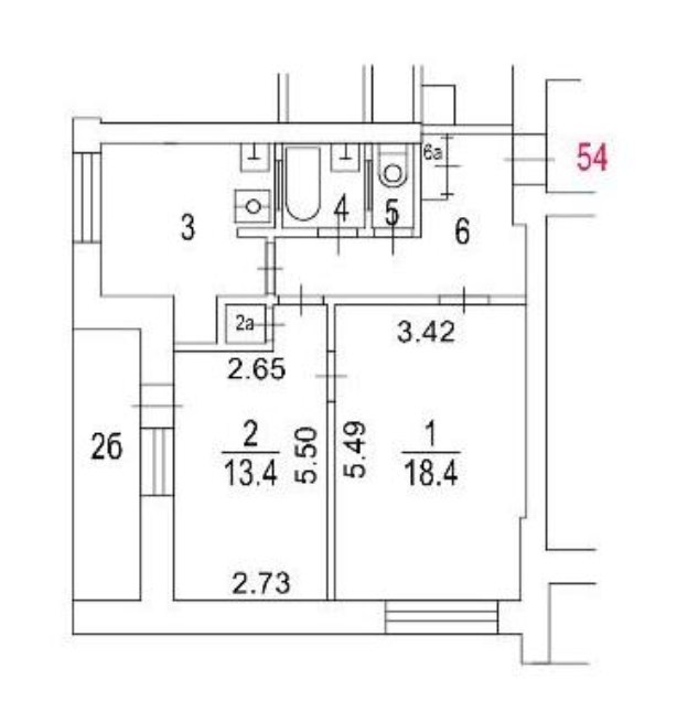Перепланировка двушки 60 м² в трёхкомнатную квартиру: было → стало